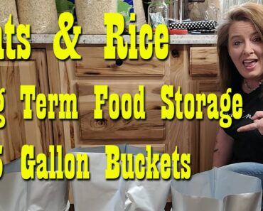 Rice & Oats in Buckets ~ Long Term Food Storage