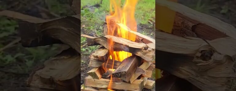 The log cabin fire technique is really easy #prepper #survival